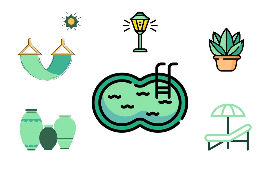 Como decorar alrededor de la piscina